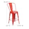 Flash Furniture 24" Red Metal Counter Stool-Teak Poly Seat CH-31320-24GB-RED-PL2T-GG - alternate 7